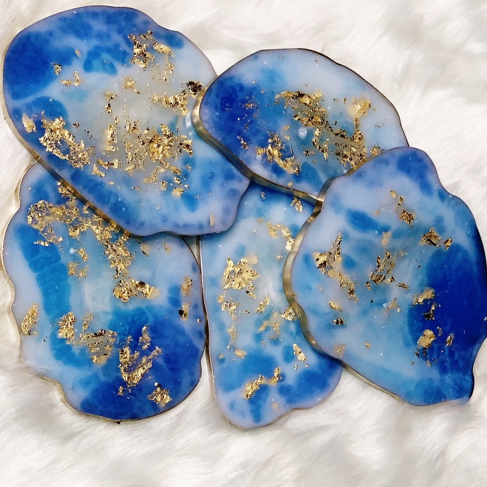 Unique shaped handmade coasters! Set of 5